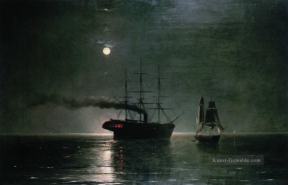 Schiffe in der Stille der Nacht 1888 Verspielt Ivan Aiwasowski makedonisch Ölgemälde